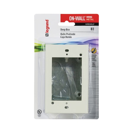 Wiremold Legrand Rectangle Metal 1 gang Outlet Box Ivory B-3